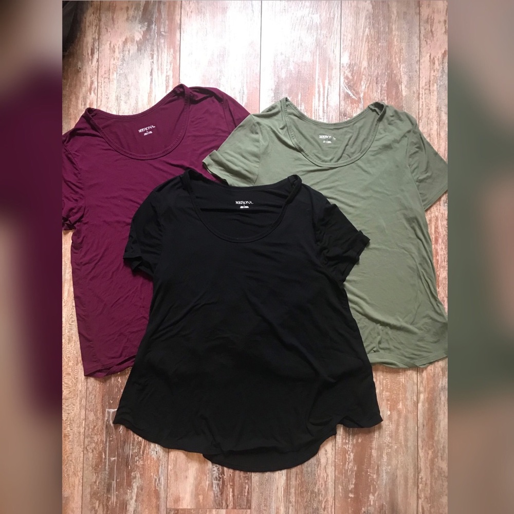 Three Merona Target High Scoop Neck Tops